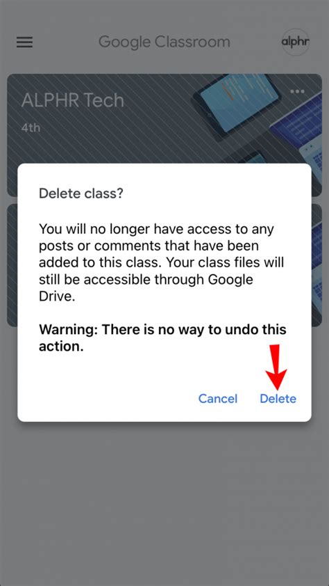 Image result for Google Classroom Delete Class