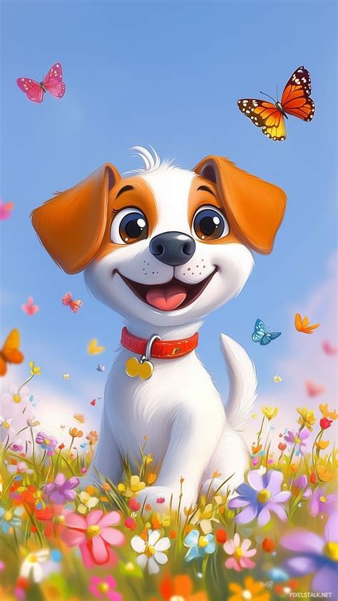 Toradh íomhá ar Cute Cartoon Puppy Wallpaper HD