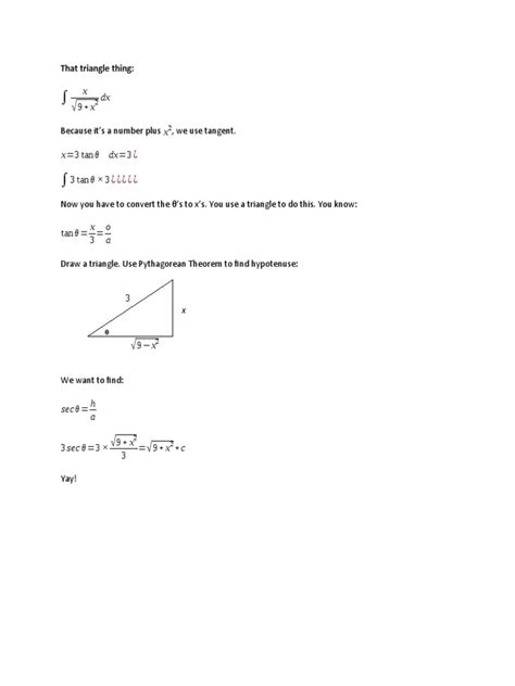 Image result for Trigonometric Substitution Sample Problems