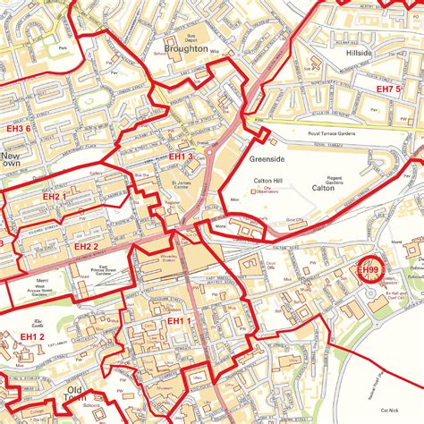 Toradh íomhá ar Edinburgh City Postcode Map
