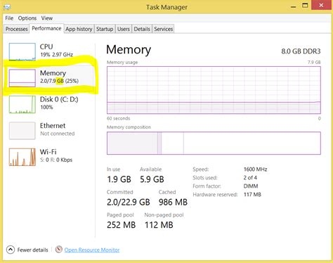 Image result for Task Manager Memory Speed