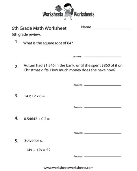 Afbeeldingsresultaten voor Advanced Math 6th Grade