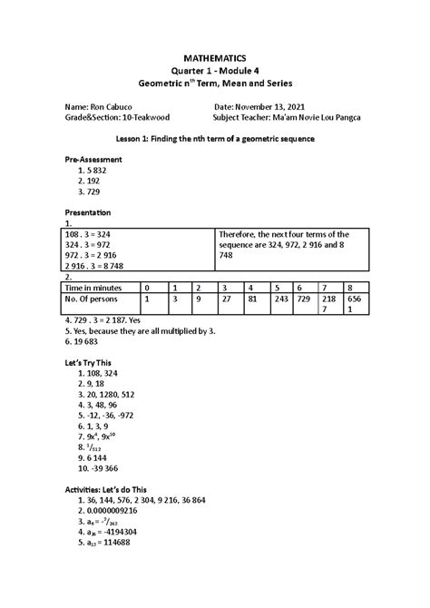 Image result for Mathematics 8 Quarter 4 Module 1