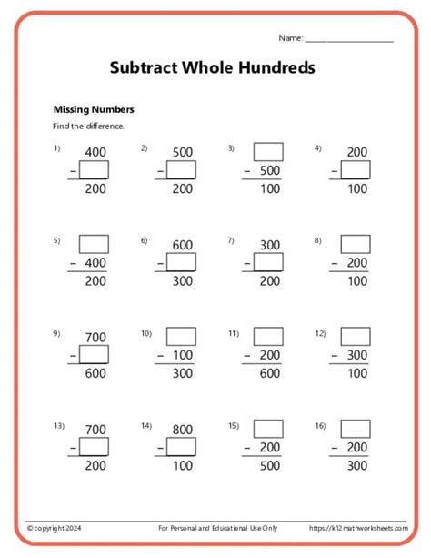 Image result for Printable Subtraction Worksheets 3rd Grade Math