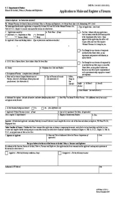 Image result for ATF Form 1 Line Items