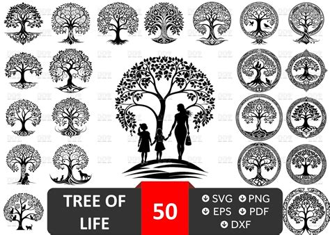 Toradh íomhá ar SVG Tree of Life Decals