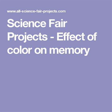 Image result for Color and Memory Science Fair Project