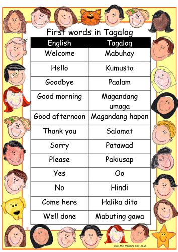Afbeeldingsresultaten voor Basic Tagalog Words