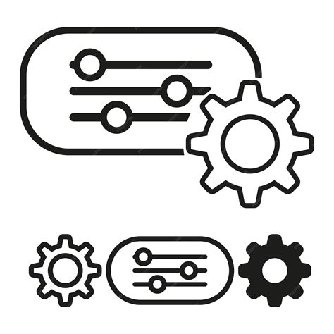 Premium Vector | Technology process control icons circuit and gear ...