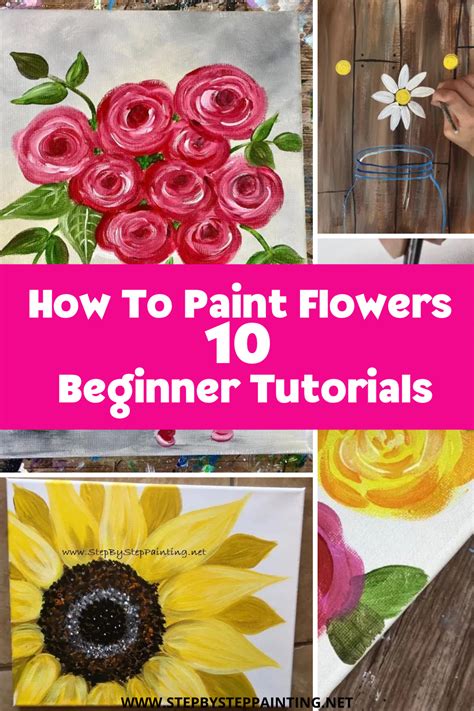 How To Paint Flowers - 10 Beginner Acrylic Flower Tutorials