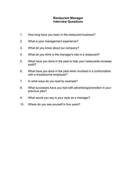 Afbeeldingsresultaten voor Restaurant Manager Interview Questions