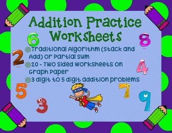 Image result for Addition Worksheets Algorithm Stage 6