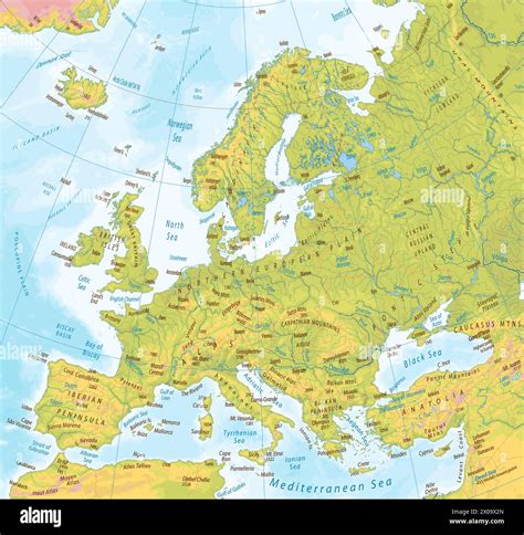 Toradh íomhá ar Europe Physical Map Atlas