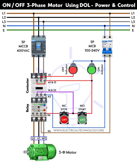 Image result for 3 Phase Motor Control Circuit Diagram