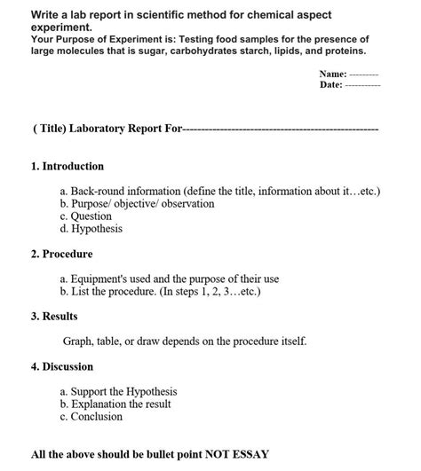 Image result for Lab Report Purpose Example