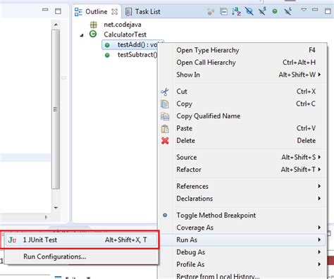JUnit Test Tutorial に対する画像結果