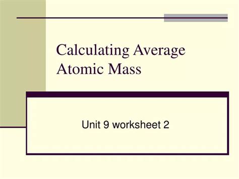 Image result for Calculating Average Atomic Mass