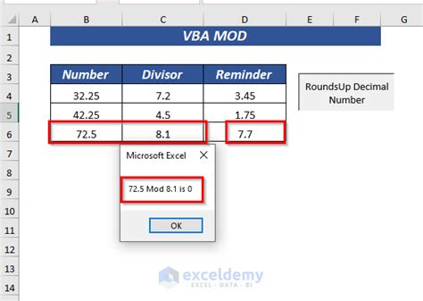 Image result for Mod Function VBA