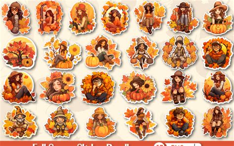 Toradh íomhá ar Fall Stickers in a Line