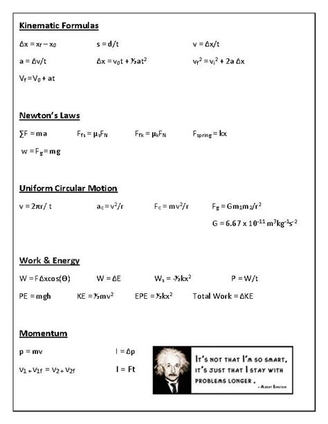 Toradh íomhá ar Projectile Motion Formula Sheet