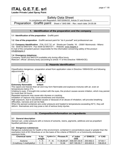 Toradh íomhá ar Safety Data Sheet for Paint