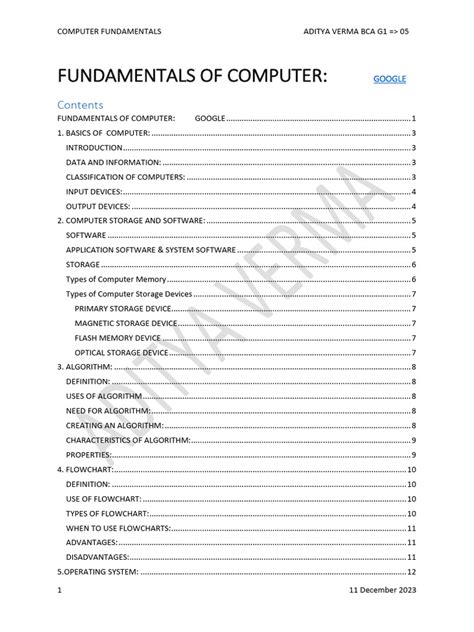 Afbeeldingsresultaten voor Basic Fundamentals of Computer PDF