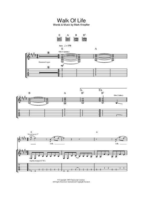 Image result for Walk of Life Guitar Lesson