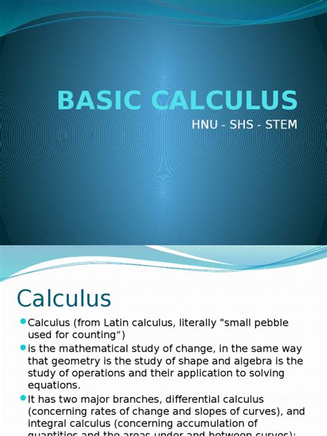 Image result for Basic Calculus High School Overview