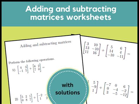 Adding and Subtracting Matrices に対する画像結果