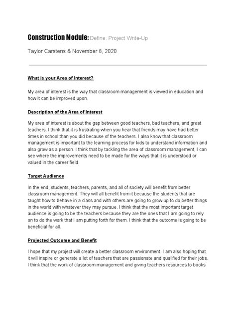 Image result for Sample Project Write Up