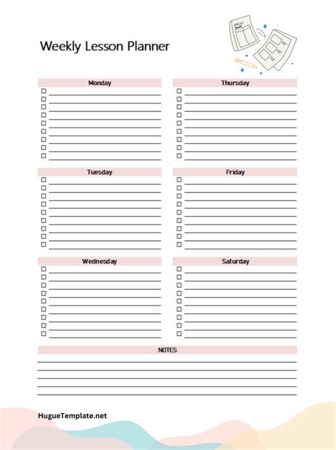 Image result for Weekly Lesson Planner Template