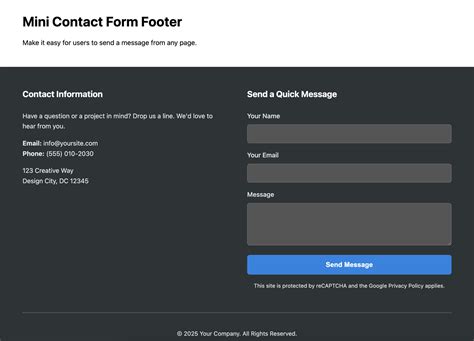 Image result for Form Footer.html without CSS