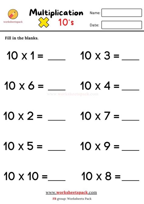 Multiplication Worksheets Free PDF に対する画像結果