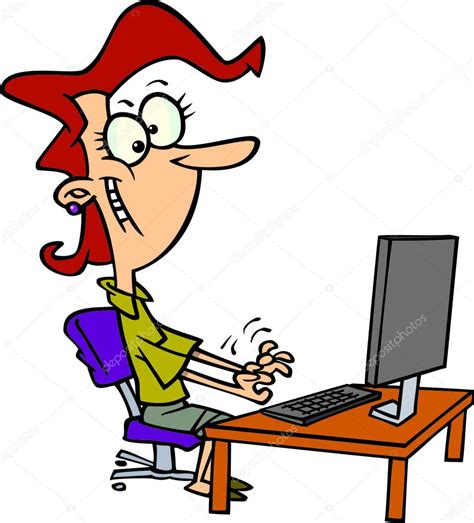 Afbeeldingsresultaten voor Computer Lady Cartoon