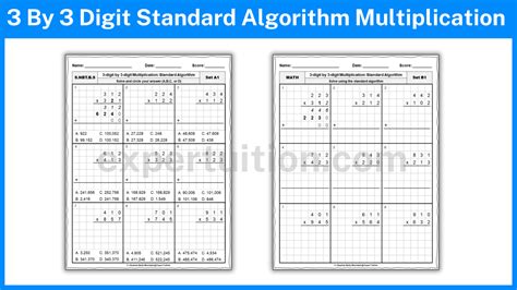 Image result for 3X3 Multiplication Algorithm Worksheet Graph