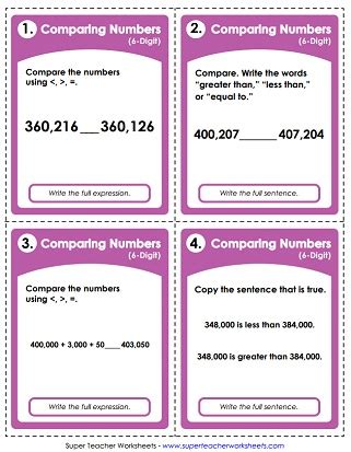 Image result for Comparing Numbers Grade 6