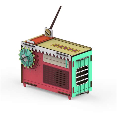 Toradh íomhá ar Retro Radio Box Keychain