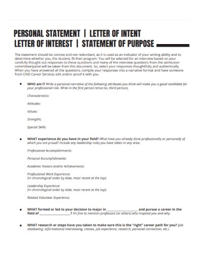 Toradh íomhá ar Statement of Intent Examples