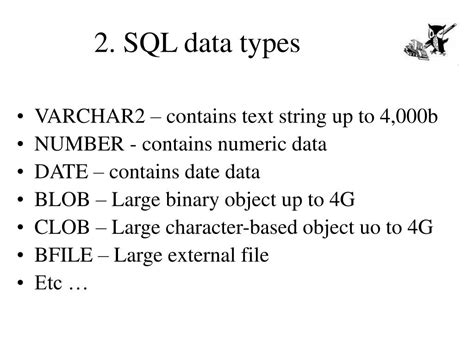 Image result for SQL Data Types in PPT