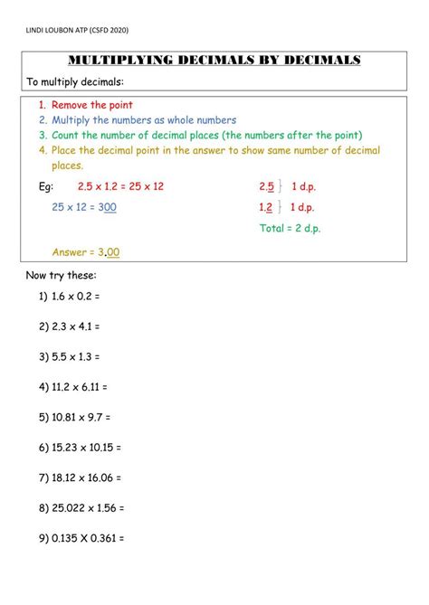 Decimal X Decimal Worksheet に対する画像結果