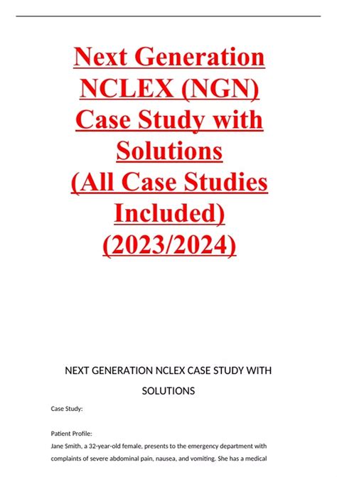Toradh íomhá ar Next-Gen NCLEX Case Study Examples
