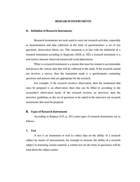 Image result for Research Instrument with Matrix Example