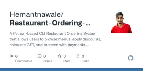 Restaurant Application Python に対する画像結果