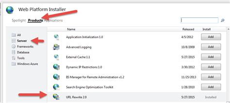 Toradh íomhá ar Web Platform Installer URL Rewrite
