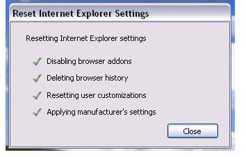 Toradh íomhá ar Resetting Internet Explorer