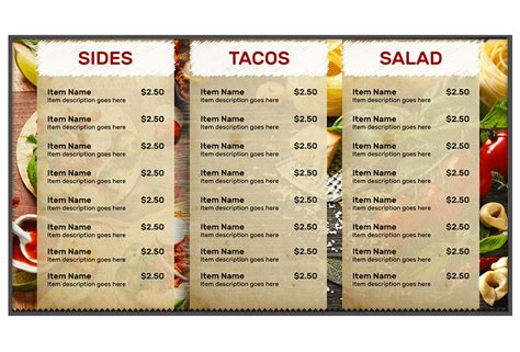 Digital Menu Board Templates