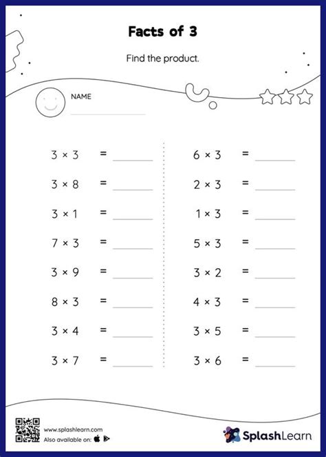 Image result for 3rd Grade Math Worksheets Multiplication Table