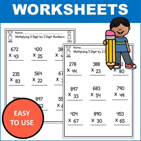 Image result for Multiply 3-Digit by 2 Digit Worksheet