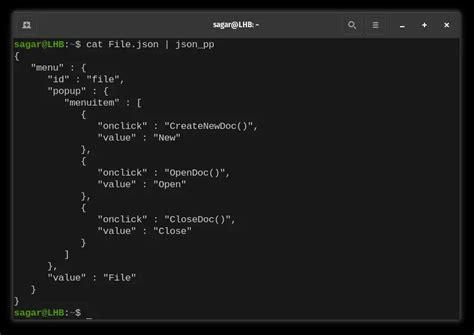 Command Promt for JSON に対する画像結果