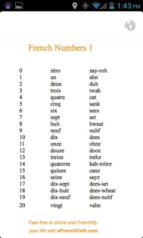 Image result for French Numbers Pronunciation